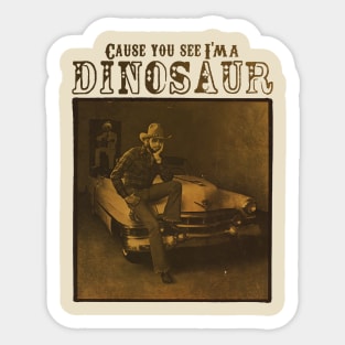 Dinosaur Hank Williams Jr Vintage 90s Sticker